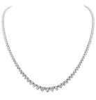 Stunning close-up of diamond necklace V48490 by Vivid Diamonds, featuring a continuous line of brilliant round diamonds in radiant beauty.