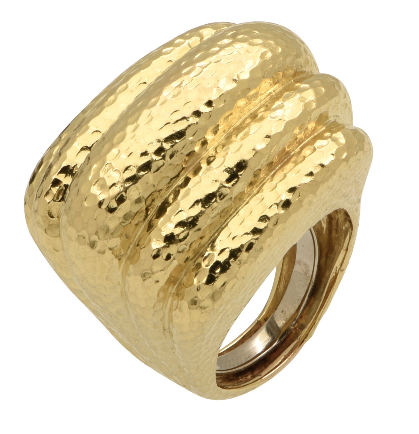 David Webb Hammered 18 Karat Yellow Gold Ring-V48554 - Vivid Diamonds