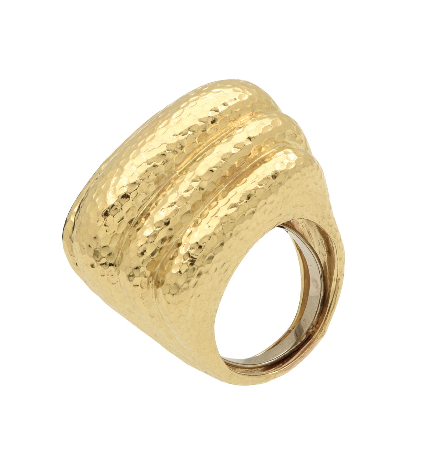 David Webb Hammered 18 Karat Yellow Gold Ring-V48554 - Vivid Diamonds