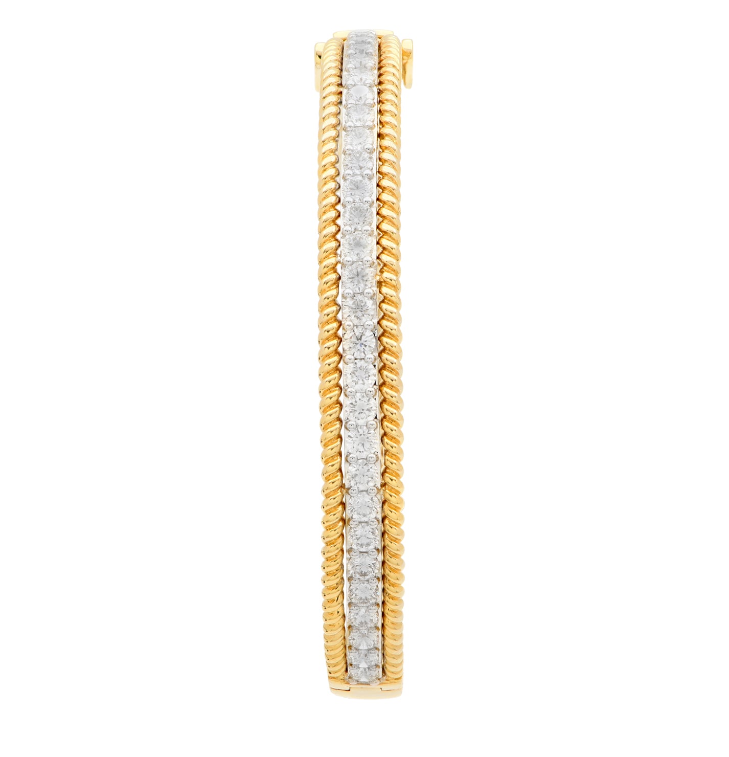 Diamond Bangle in 14K Yellow & White Gold – 2.62ct Round Brilliant Diamonds – V48579 - Vivid Diamonds