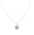 Elegant 14K White Gold Diamond Pendant Necklace by Vivid Diamonds, featuring a stunning 1.85-carat diamond ensemble and a sophisticated geometric design.