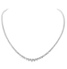 Elegant 12ct White Gold Diamond Necklace by Vivid Diamonds, showcasing a stunning arrangement of round brilliant diamonds, highlighting luxury and sophistication.