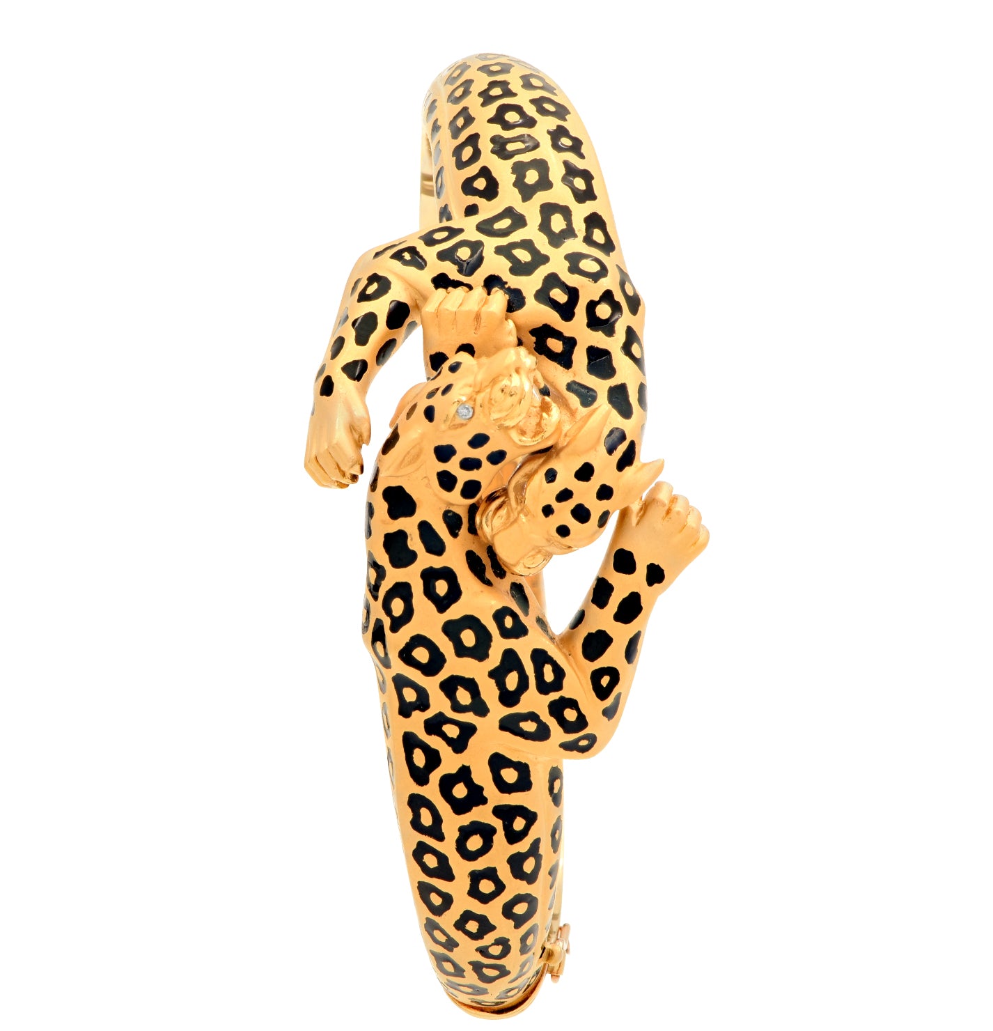 Carrera Panther Motif Bangle in 18K Yellow Gold – V48681 - Vivid Diamonds