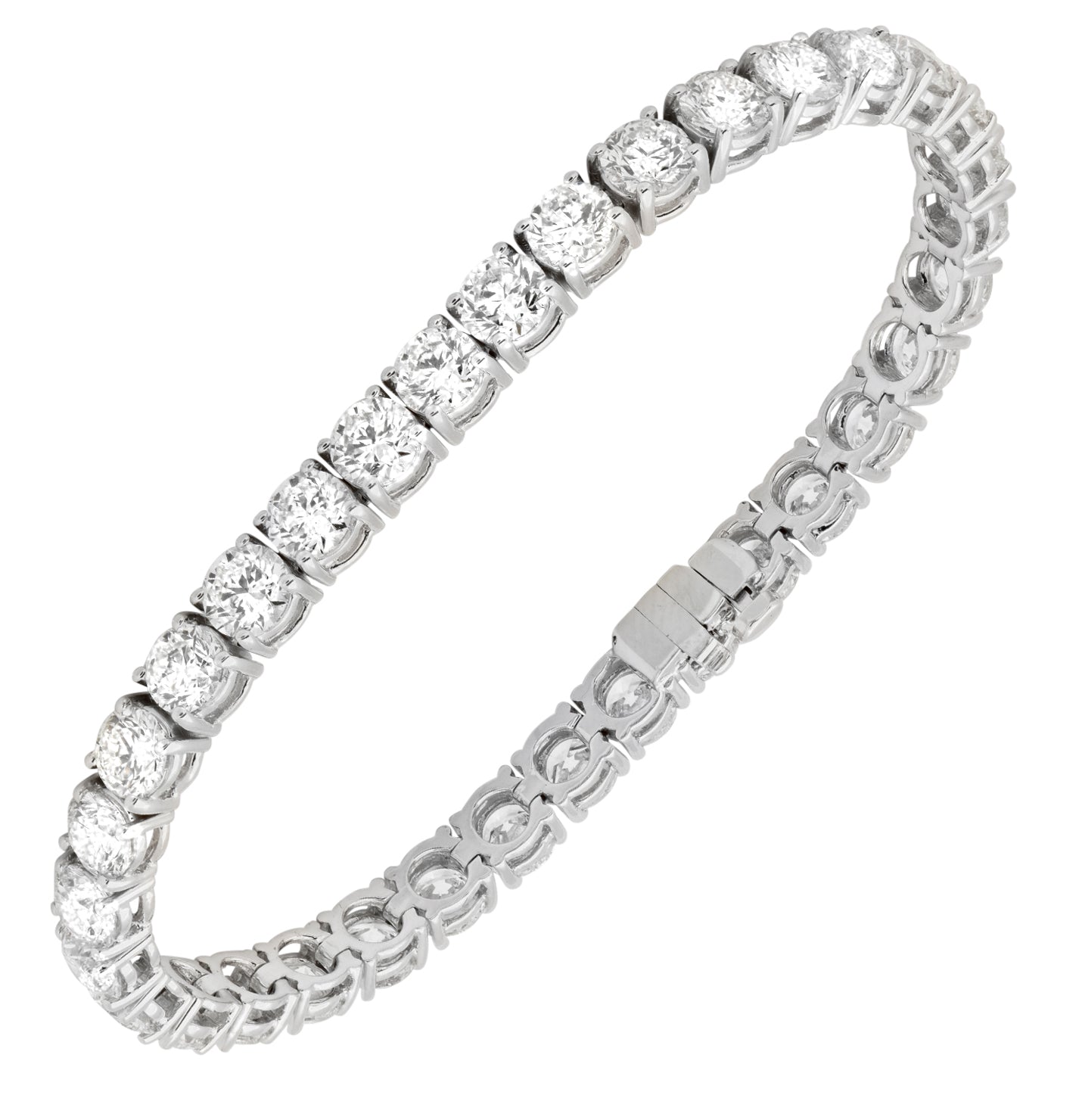 Diamond Tennis Bracelet in 18K White Gold – 17.32 Carat Round Brilliant Diamonds – V48969