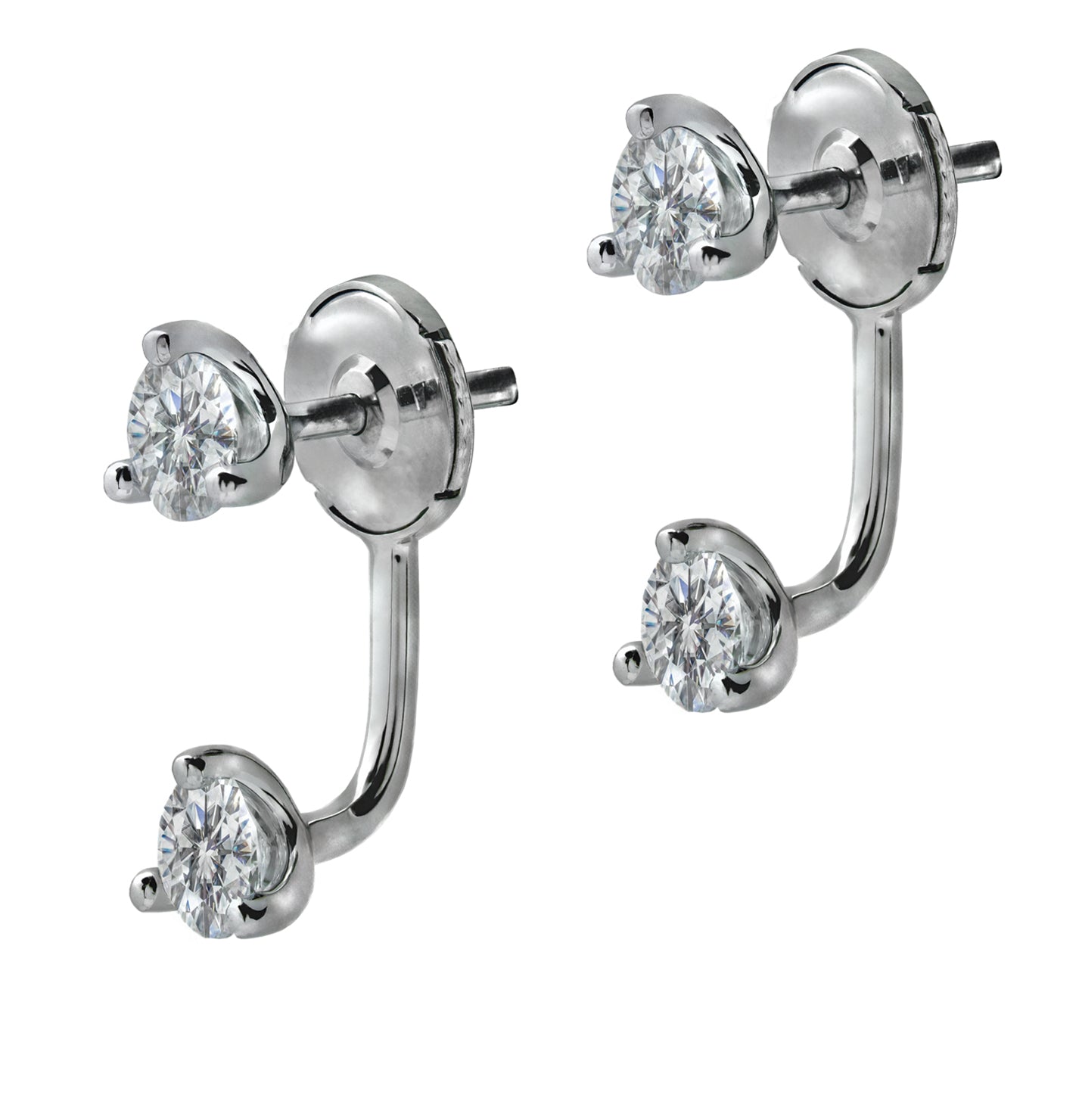 18k White Gold Diamond Stud & Dangle Earrings – V49325 Vivid Diamonds