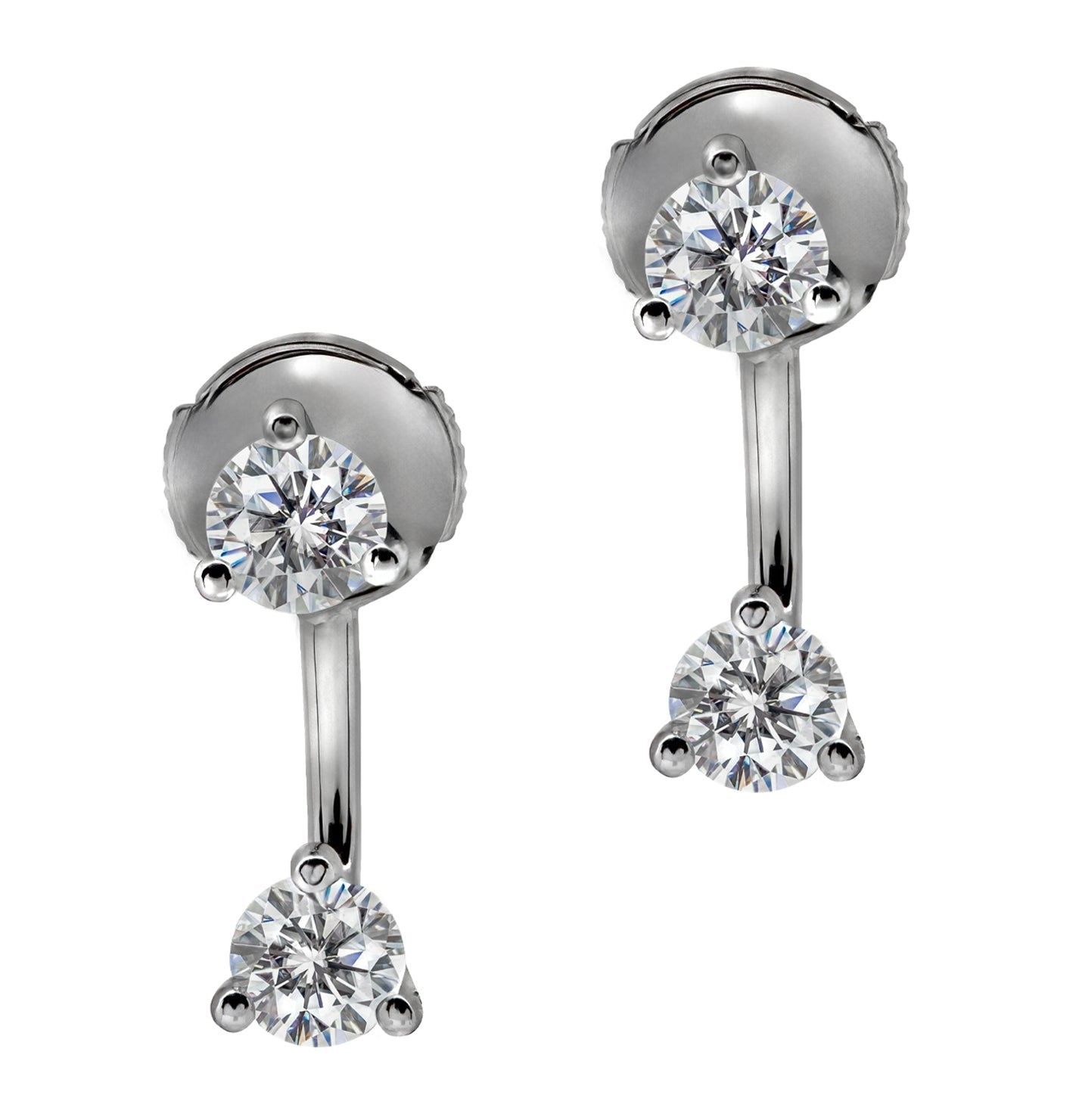 18k White Gold Diamond Stud & Dangle Earrings – V49325 Vivid Diamonds
