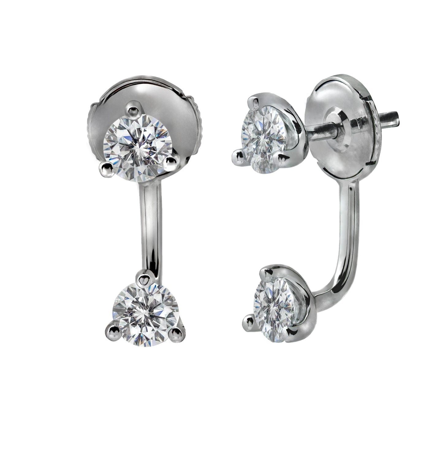 18k White Gold Diamond Stud & Dangle Earrings – V49325 Vivid Diamonds