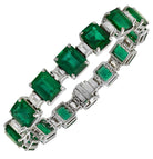 47ct Emerald and Diamond Bracelet in Platinum - V49395 Vivid Diamonds