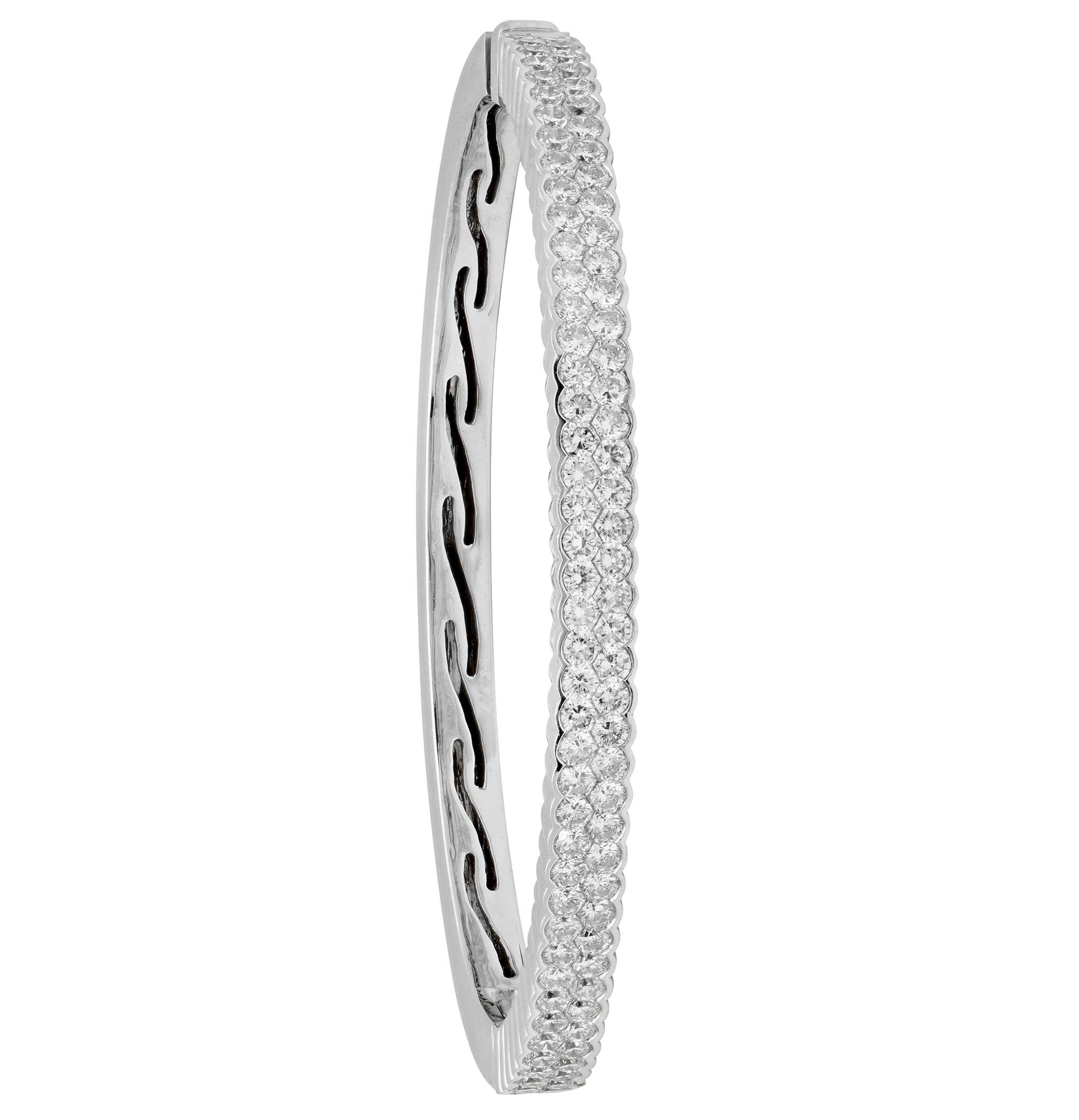 18k White Gold and Diamond Bangle - V49400 Vivid Diamonds