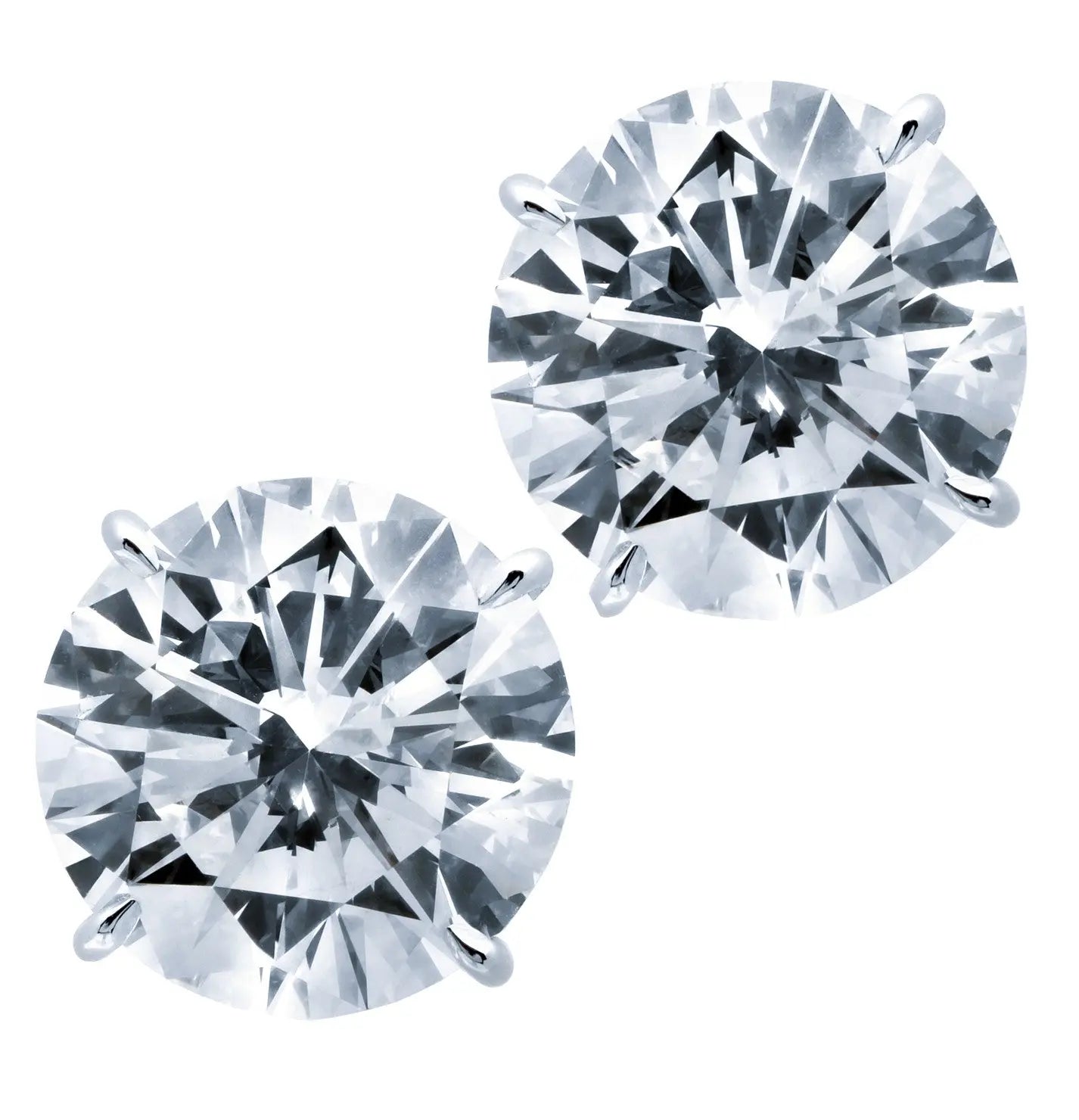 10Ct Platinum Diamond Earrings by Vivid Diamonds featuring exquisite round brilliant diamonds in F color, SI2 clarity, symbolizing timeless elegance.