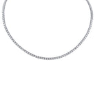 Elegant 12ct Diamond Necklace in 18k White Gold by Vivid Diamonds, showcasing brilliant round diamonds designed for timeless sophistication.
