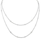 Close-up view of the Elegant 18K White Gold Diamond Necklace with 2.2ct Round Brilliant Diamonds by Vivid Diamonds, emphasizing the craftsmanship and sparkle of the round brilliant diamonds set in luxurious white gold.