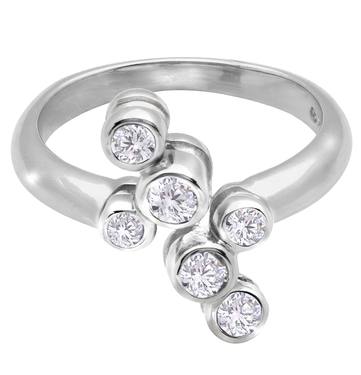 Elegant 14K White Gold Diamond Ring featuring 0.45 carats of stunning Round Brilliant Diamonds, designed by Vivid Diamonds, a timeless piece for luxurious style.