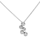 14k White Gold Diamond Necklace by Vivid Diamonds featuring five round brilliant cut diamonds elegantly arranged for a timeless look.