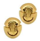 David Webb Earrings featuring a Textured 18K Yellow Gold Button Design, showcasing timeless elegance and exquisite craftsmanship by Vivid Diamonds.