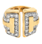 Elegant 18 Karat Yellow Gold 3ct Diamond Ring by Vivid Diamonds, showcasing a bold structure adorned with sparkling round brilliant diamonds, perfect for sophisticated jewelry collections.