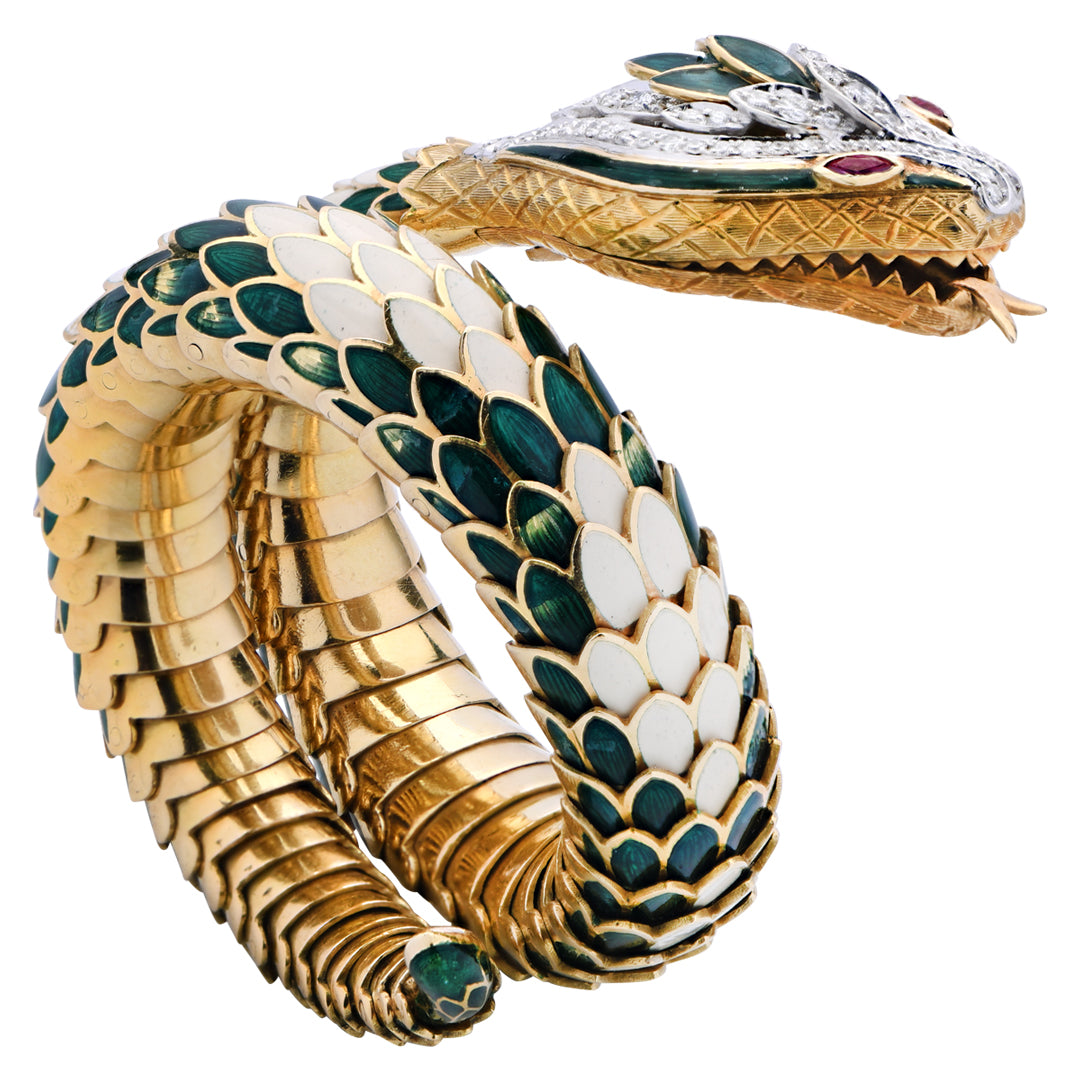 18k Two Tone Fred Paris Snake Bracelet- V52555 – Vivid Diamonds