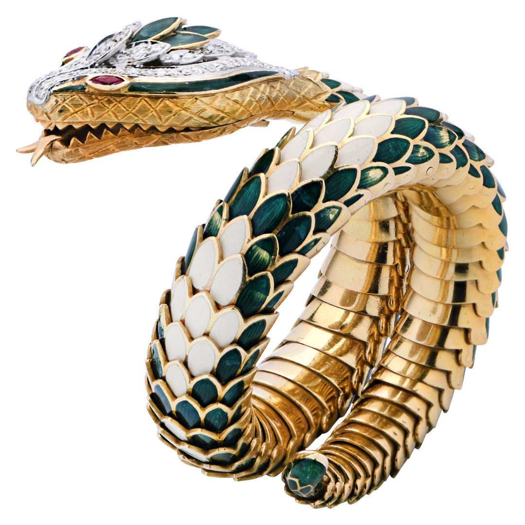 18k Two Tone Fred Paris Snake Bracelet- V52555 – Vivid Diamonds