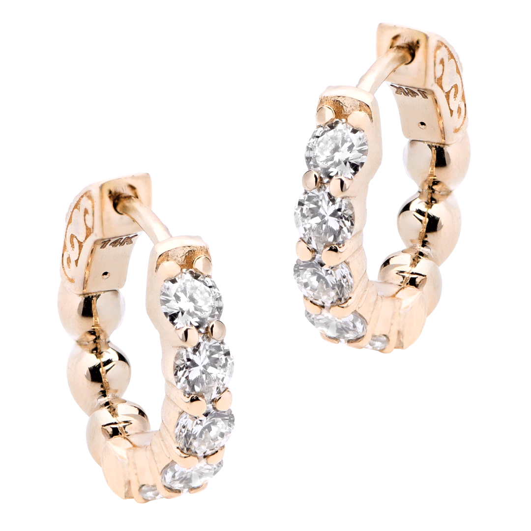 Yellow Gold Diamond Huggies - V52660 – Vivid Diamonds
