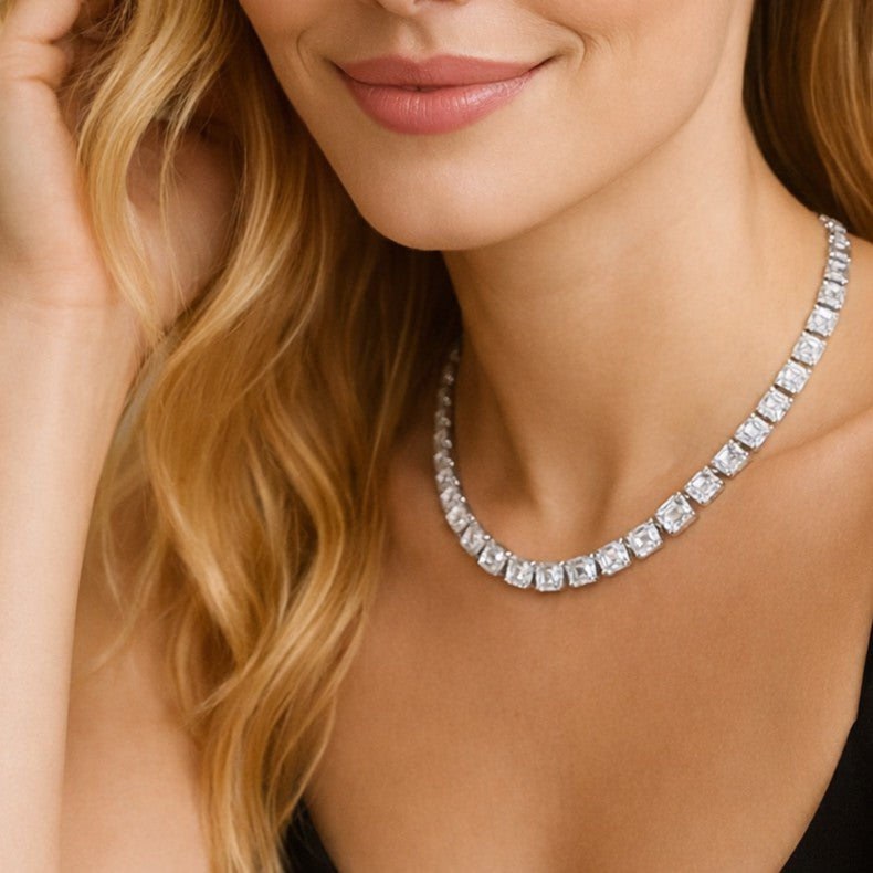 78.85ct Asscher Cut Diamond Necklace- V53137 – Vivid Diamonds