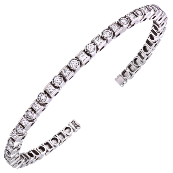 JB Star 18k White Gold Diamond Cuff Bracelet- V53473 – Vivid Diamonds