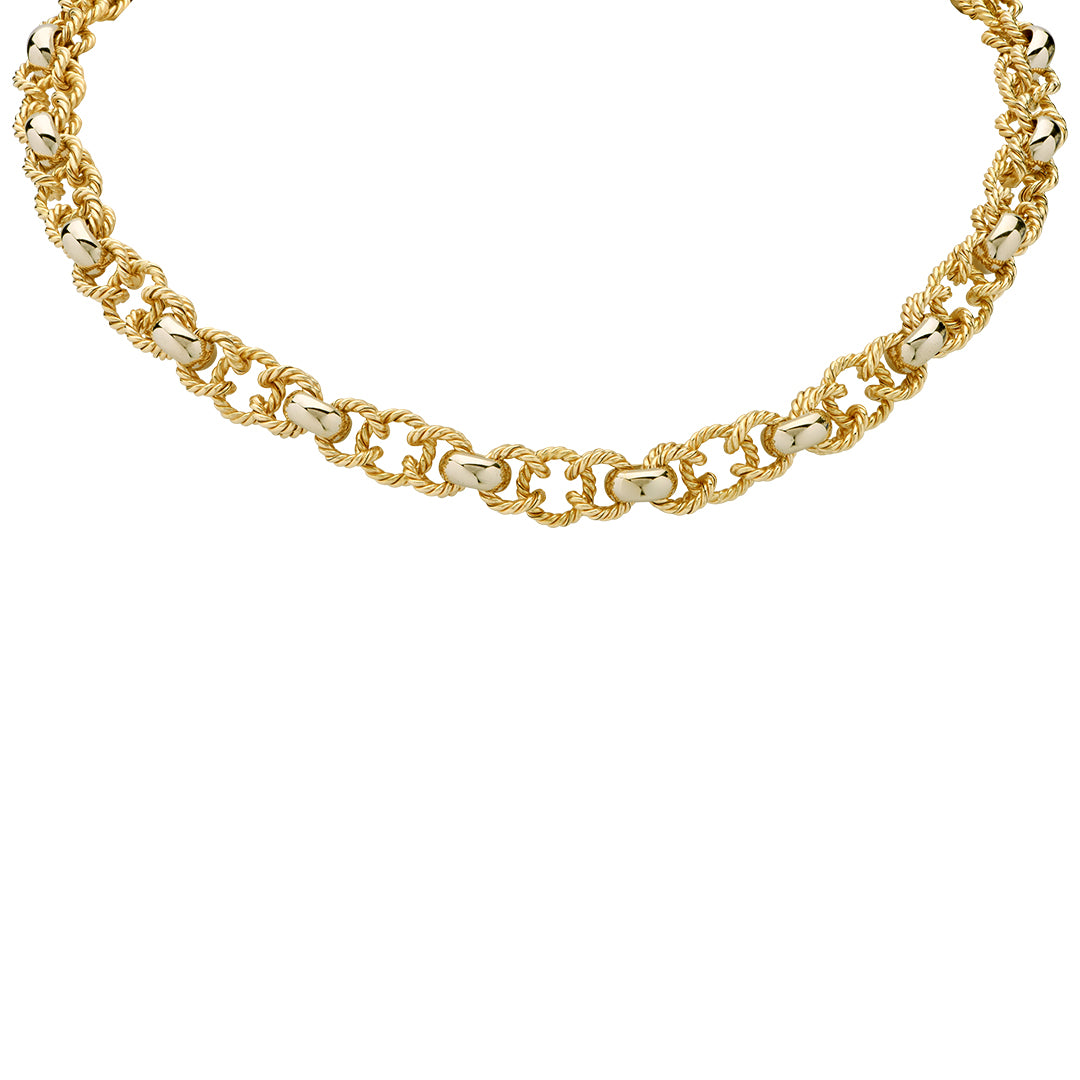 18k Yellow Gold Woven Italian Necklace- V53496 – Vivid Diamonds