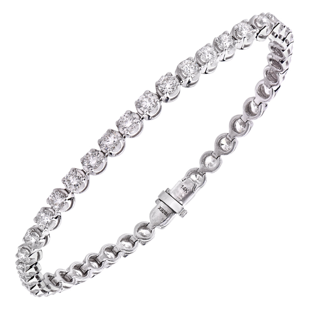 FIR Bracelet ホワイト 14k White Gold Diamond Bracelet- V53498 – Vivid Diamonds
