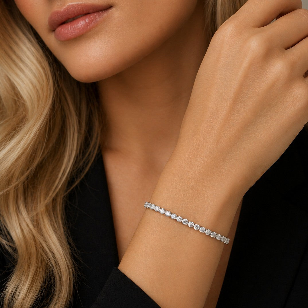 14k White Gold Diamond Bracelet- V53498 – Vivid Diamonds