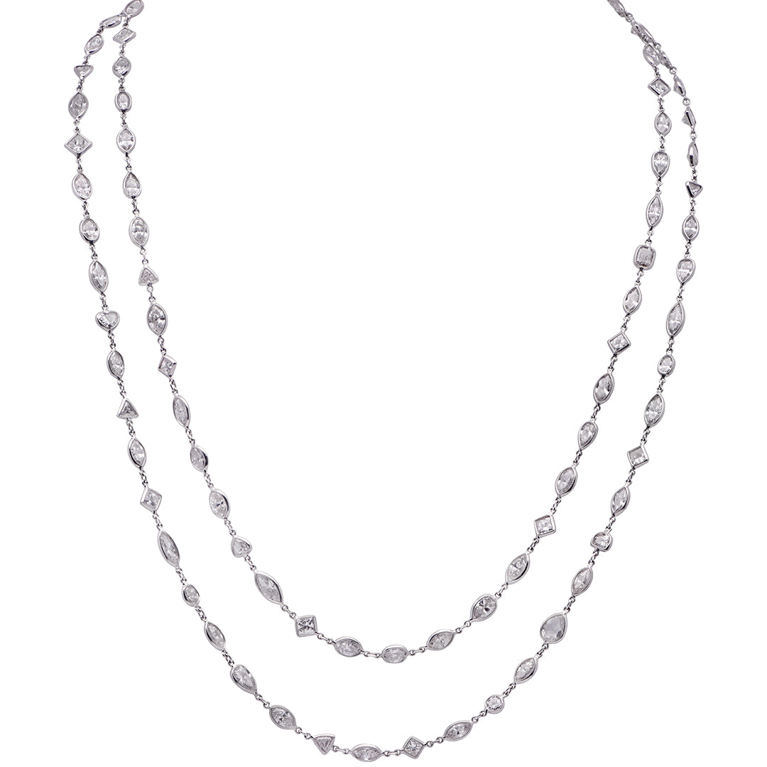 プラチナz Platinum 25 Carat Mixed-Cut Diamonds Necklace- V53509 – Vivid Diamonds