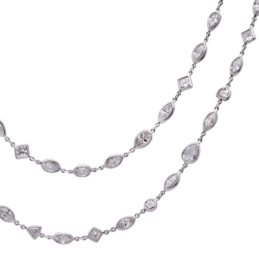 Platinum 25 Carat Mixed-Cut Diamonds Necklace- V53509 – Vivid Diamonds