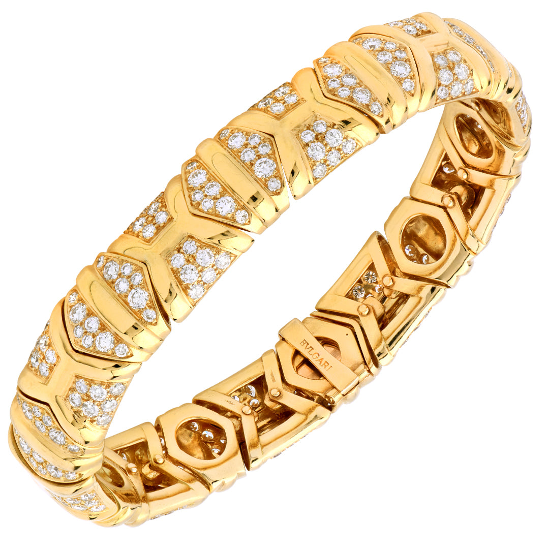 Bvlgari 18k Yellow Gold and Diamond Bracelet- V54782 – Vivid Diamonds