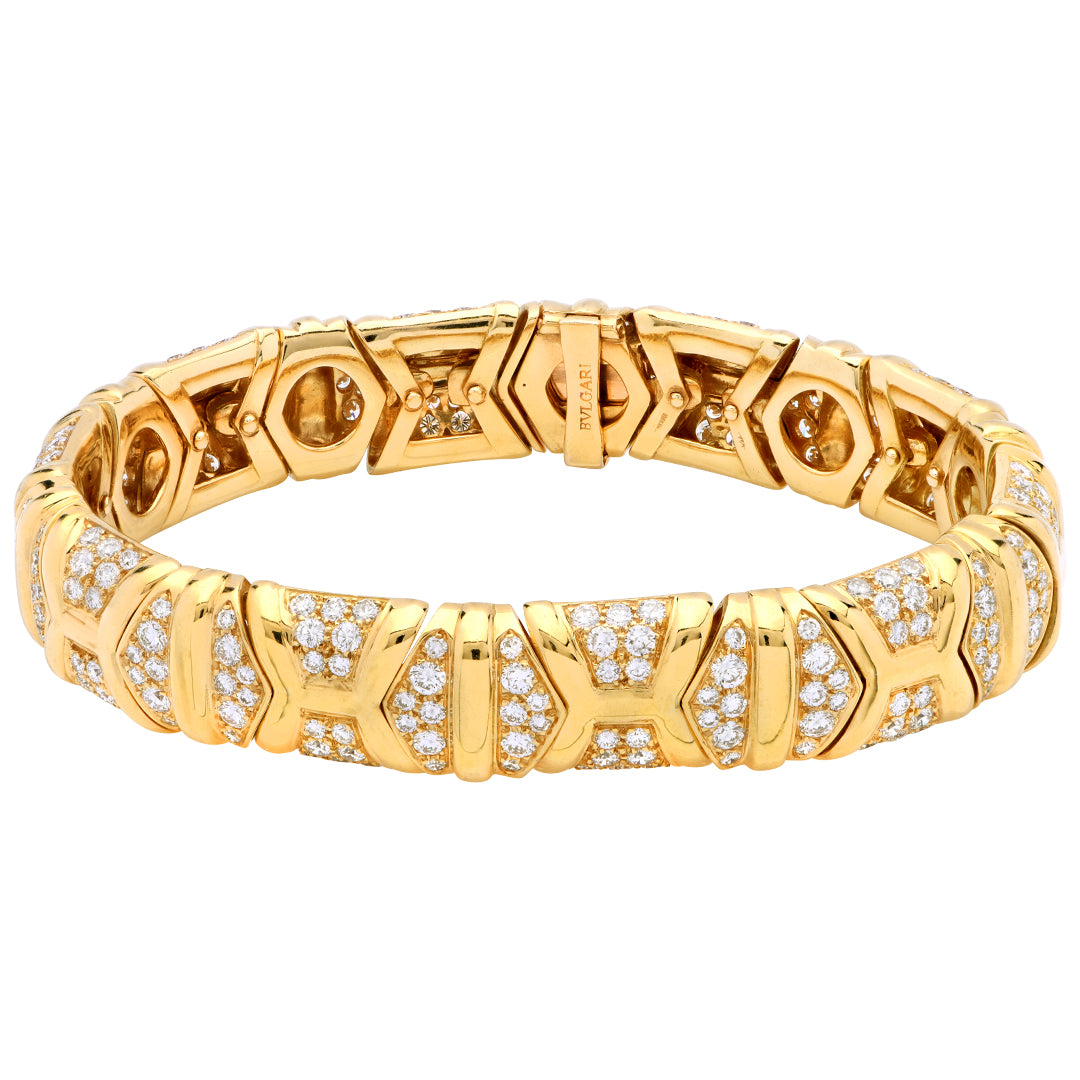 Bvlgari 18k Yellow Gold and Diamond Bracelet- V54782 – Vivid Diamonds