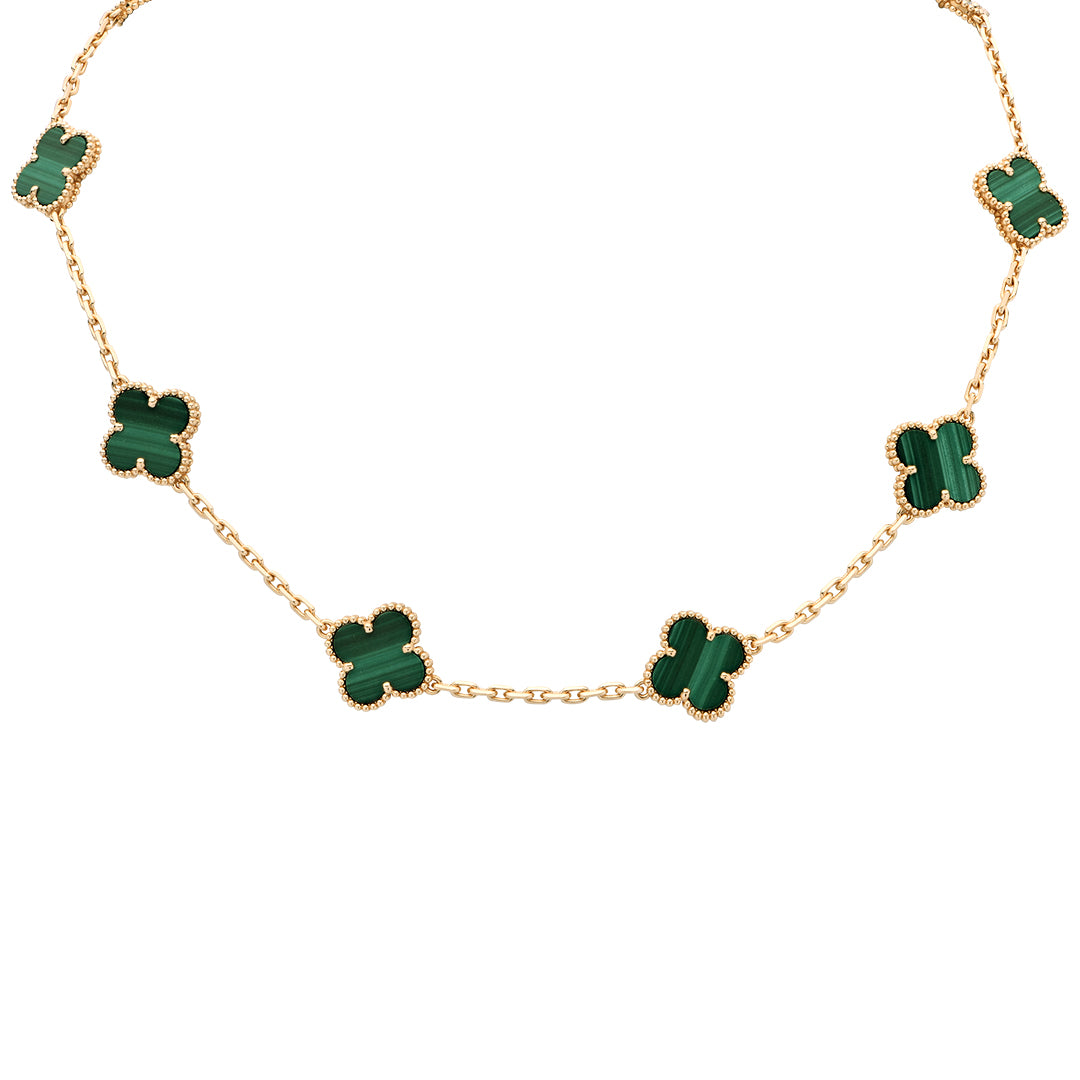 Van Cleef & Arpels ネックレス グリーン Van Cleef And Arpels 18k Yellow Gold And Malachite 10 motifs