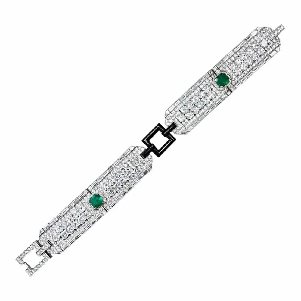 25.12 Carat Ascher Cut Diamond & Emerald Bracelet - V43558 - Vivid Diamonds