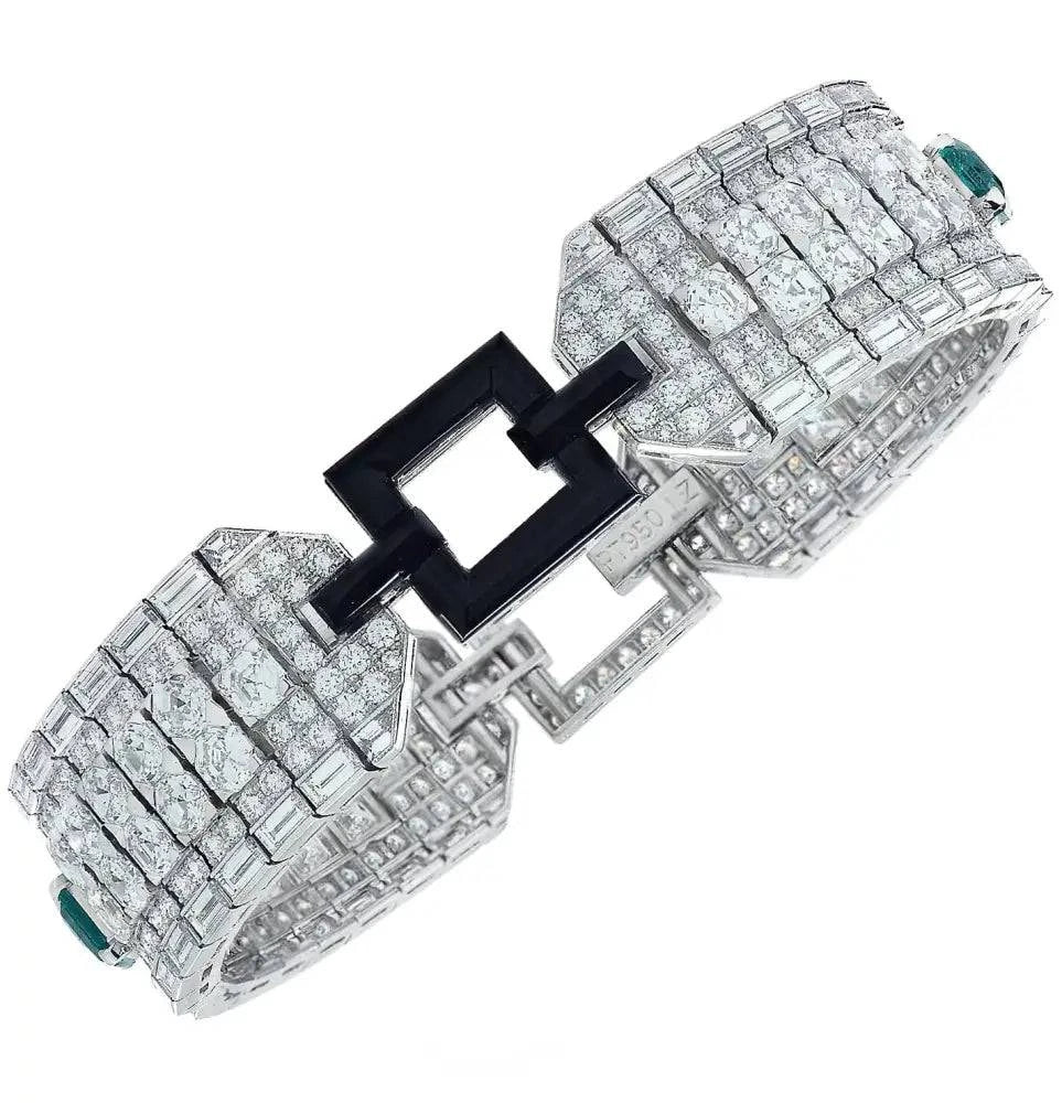 25.12 Carat Ascher Cut Diamond & Emerald Bracelet - V43558 - Vivid Diamonds