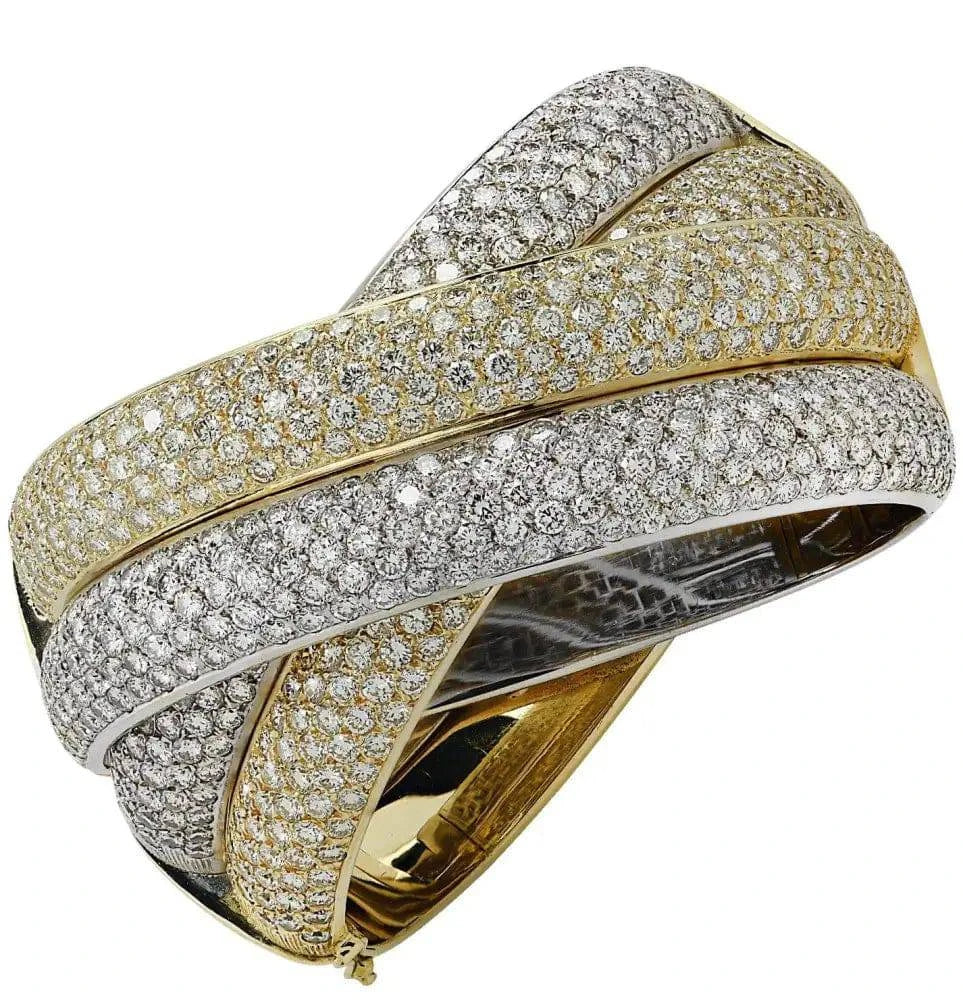 31 Carat Diamond Italian X Bangle Bracelet-V38302 - Vivid Diamonds