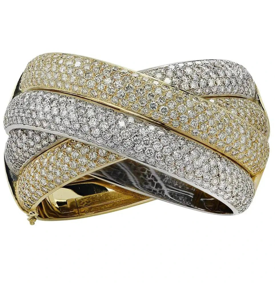 31 Carat Diamond Italian X Bangle Bracelet-V38302 - Vivid Diamonds