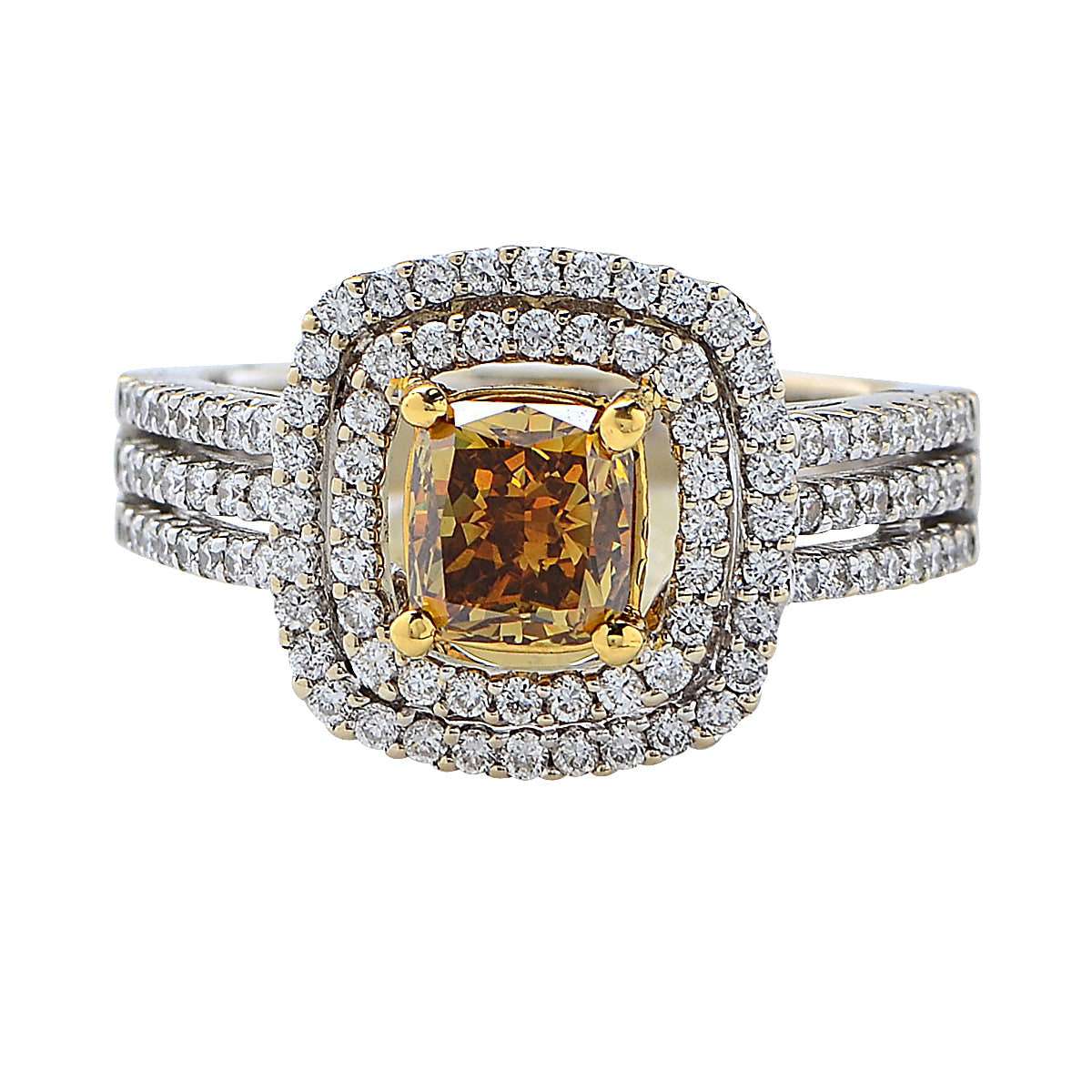 GIA Certified 1.23 Carat Fancy Color Diamond Engagement Ring- V003657 Vivid Diamonds