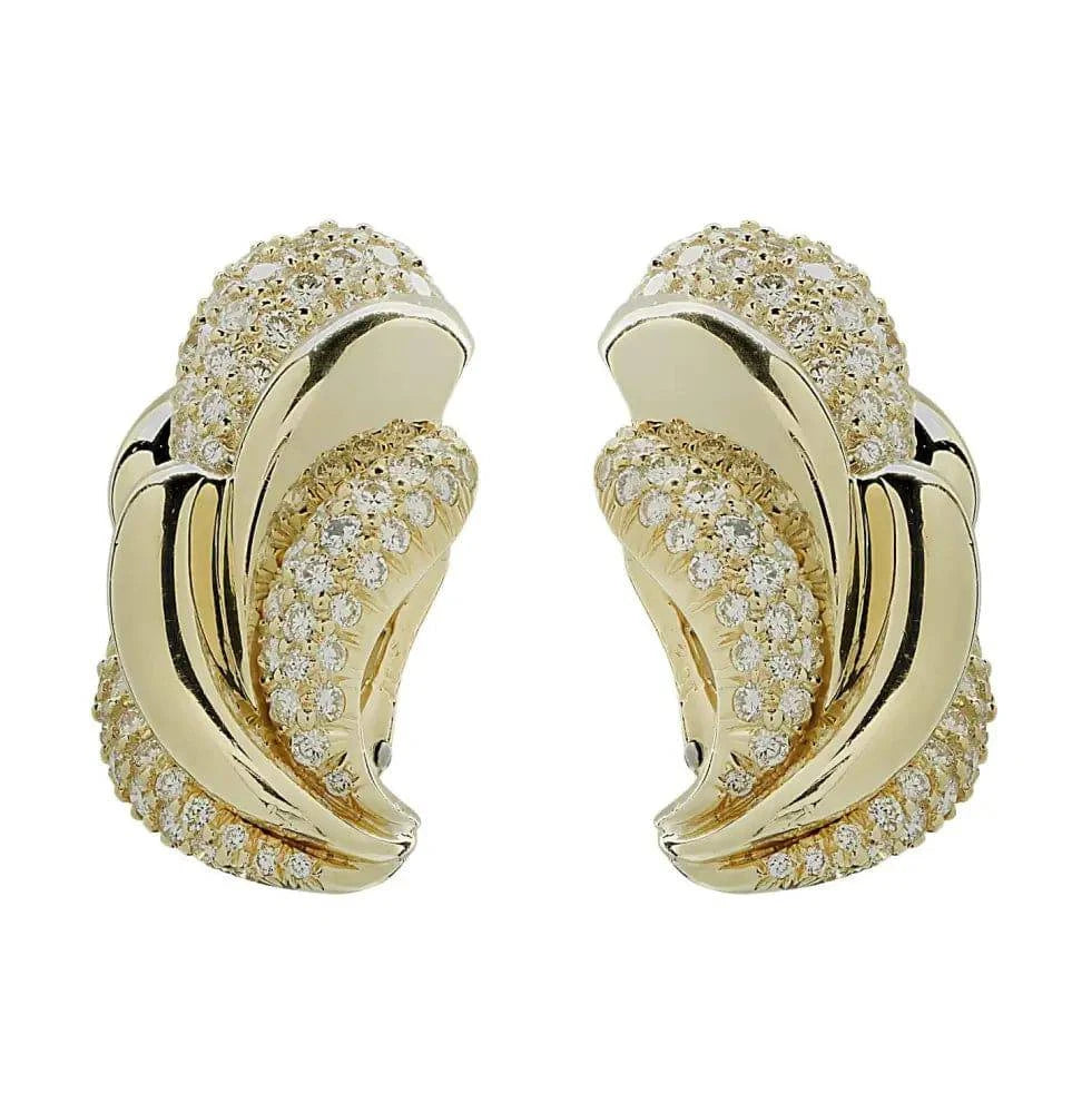 4 Carat Pave Diamond Clip-On Earrings-V45606