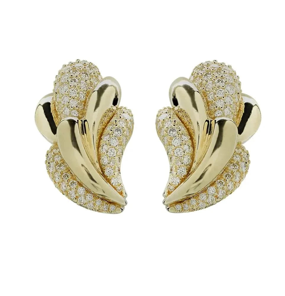 4 Carat Pave Diamond Clip-On Earrings-V45606