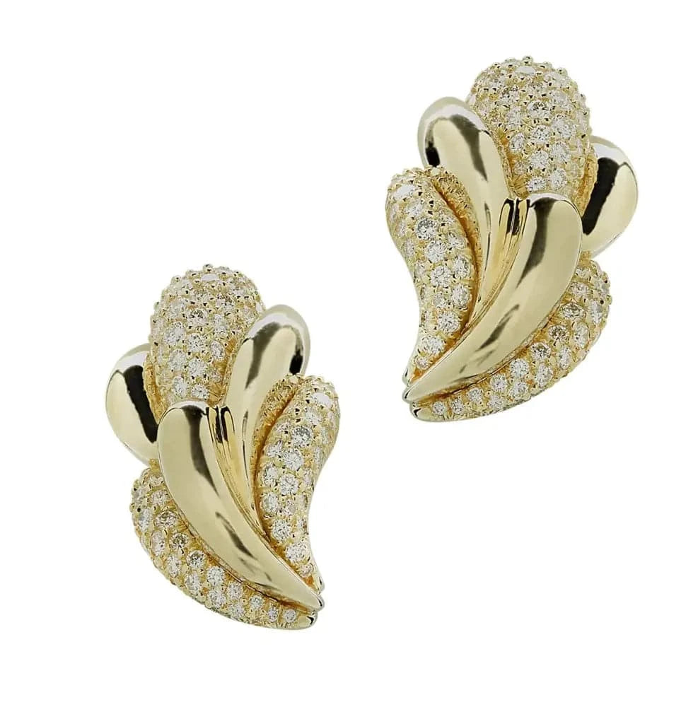 4 Carat Pave Diamond Clip-On Earrings-V45606