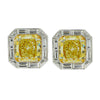 Vivid Diamonds GIA Certified 10.61 Carat Internally Flawless Fancy Intense Yellow Diamond Stud Earrings -V42617 - vividdiamonds