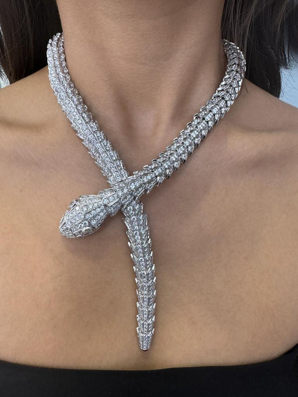 Bvlgari Serpenti Viper Mother Of Pearl Pendant Necklace 18K Rose Gold 17.5  In | eBay