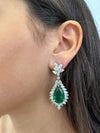 Vivid Diamonds 24 carat Pear Shape Emerald &amp; Diamond Earrings -V44183 - vividdiamonds
