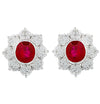 Vivid Diamonds 4.65 Carat No Heat Burma Ruby &amp; Diamond Earrings -V47083