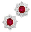 Vivid Diamonds 4.65 Carat No Heat Burma Ruby &amp; Diamond Earrings -V47083