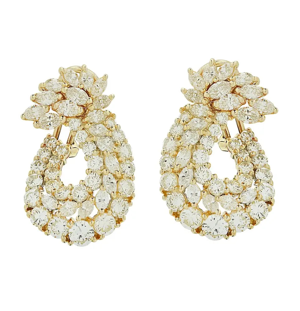 8 Carat Diamond Swirl Hoop Earrings -V45592