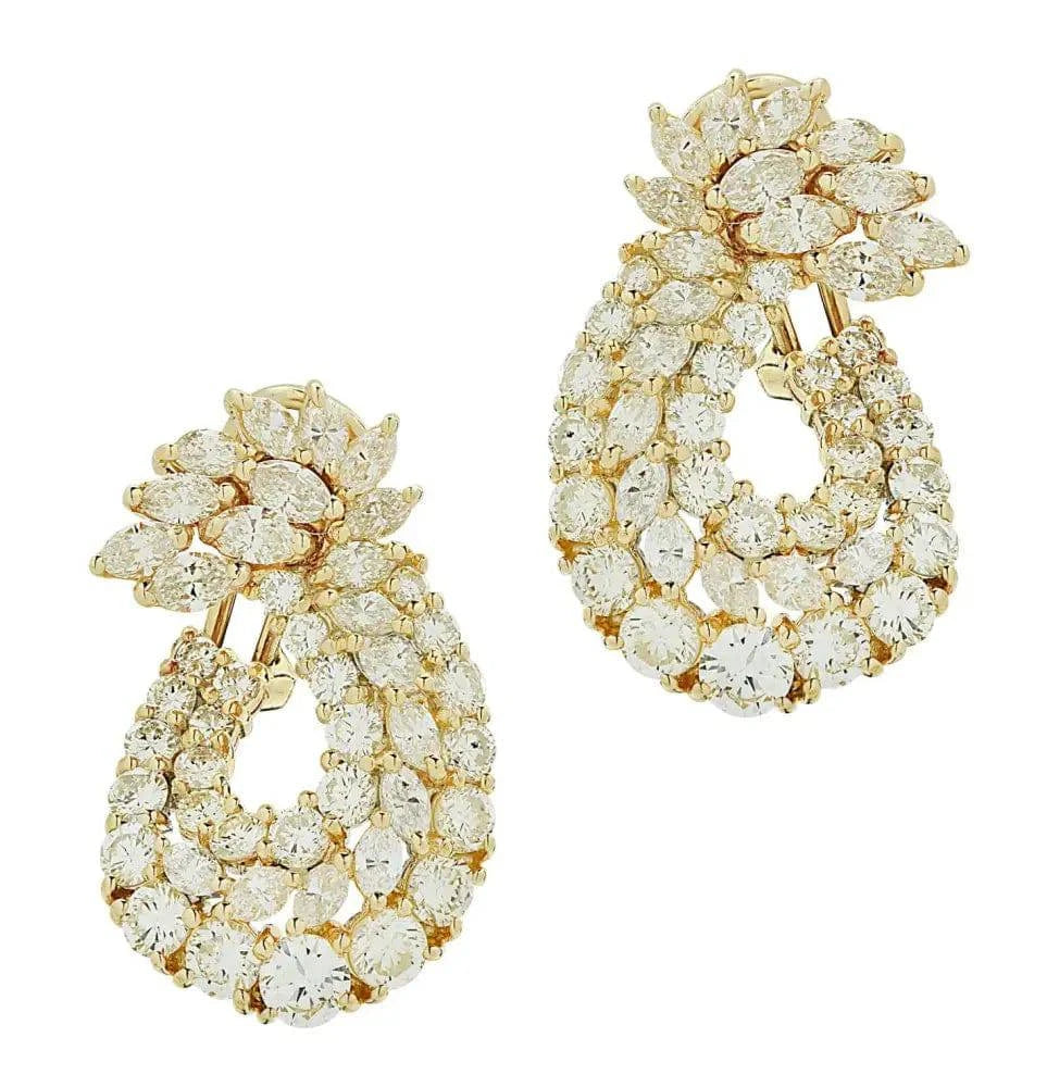 8 Carat Diamond Swirl Hoop Earrings -V45592