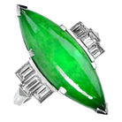 Marquise Shape Jade & Diamond Ring in Platinum – V16451 Vivid Diamonds