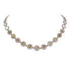 Magnificent 26.03ct GIA Graded Fancy Color Diamond Platinum Necklace Vivid Diamonds